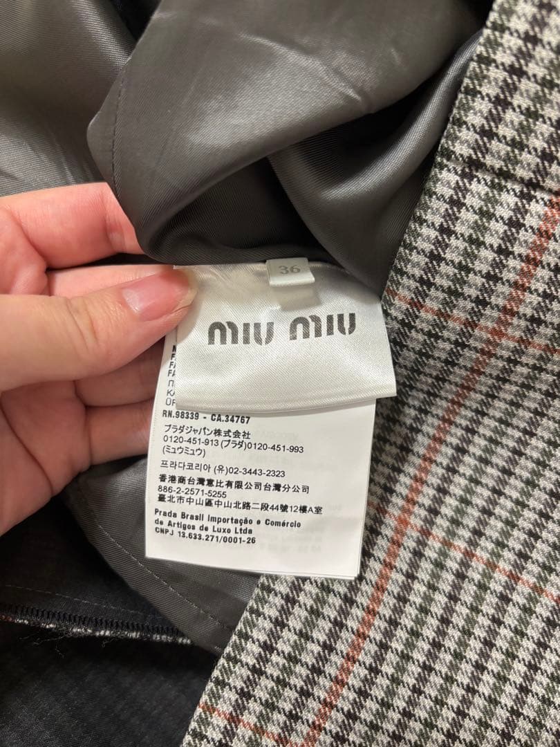 ワンピース miumiu checked dress