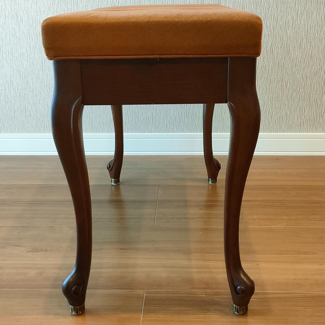 希少　アンティーク　ピアノ椅子　長椅子　猫脚　ベンチタイプ