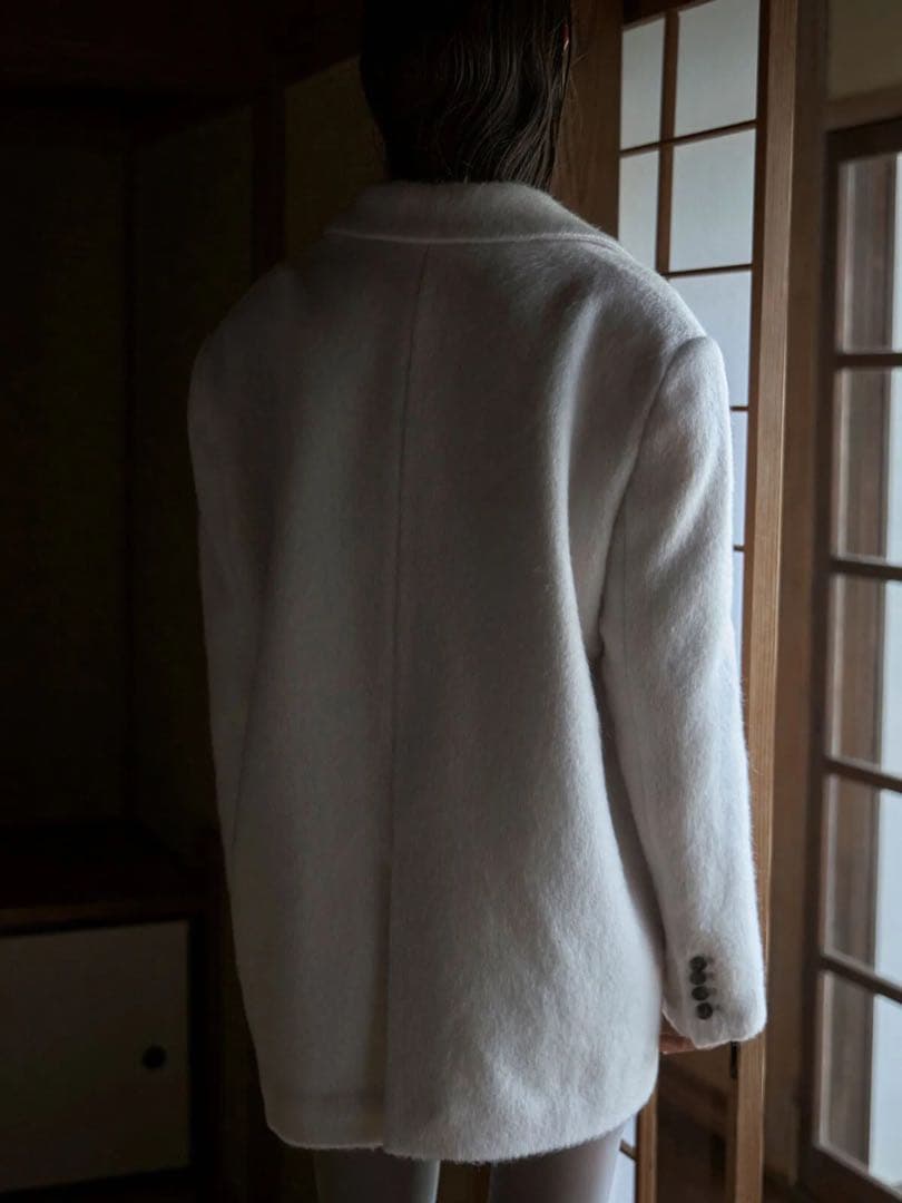 あき　ジョゼムーン　シャギージャケットコート　ホワイト　38