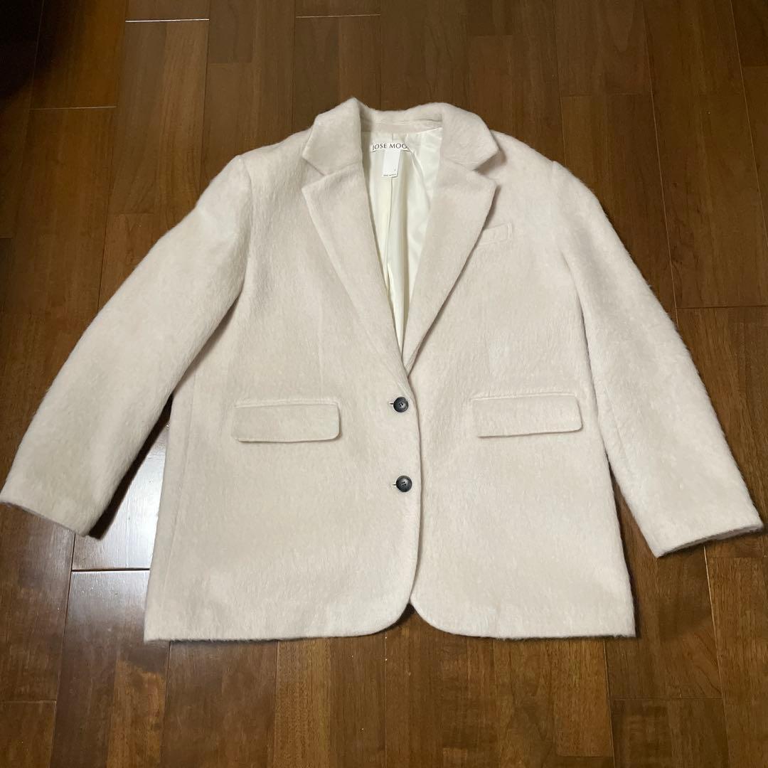 あき　ジョゼムーン　シャギージャケットコート　ホワイト　38