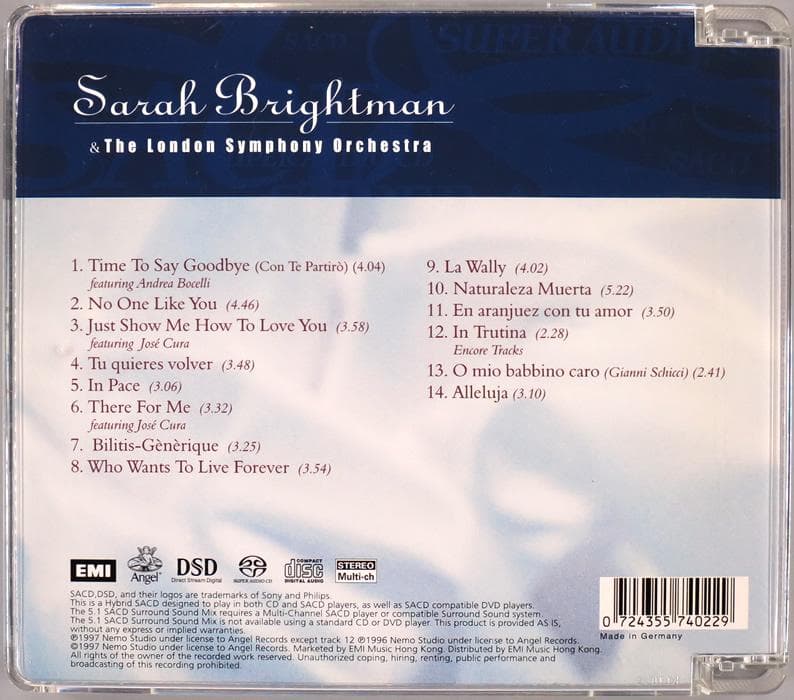 (Hybrid SACD) サラ・ブライトマン 「Time To Say～」