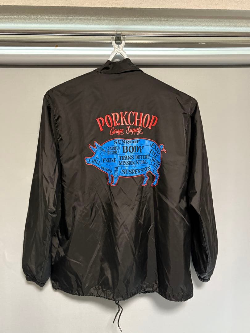 PORKCHOP コーチジャケット L 黒 バックプリント