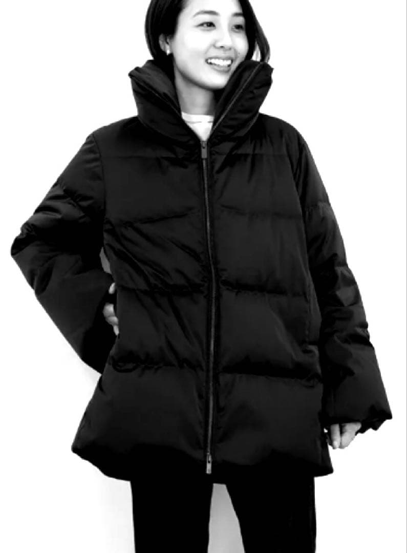 ユニクロ+J ダウンボリュームジャケット オーバーサイズ 黒 L 肉厚 防寒