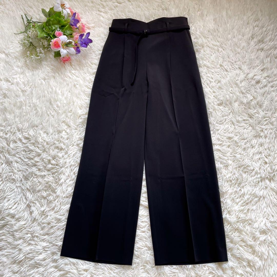 グリーンレーベルリラクシング手洗い可能ショールラペル パンツスーツブラック