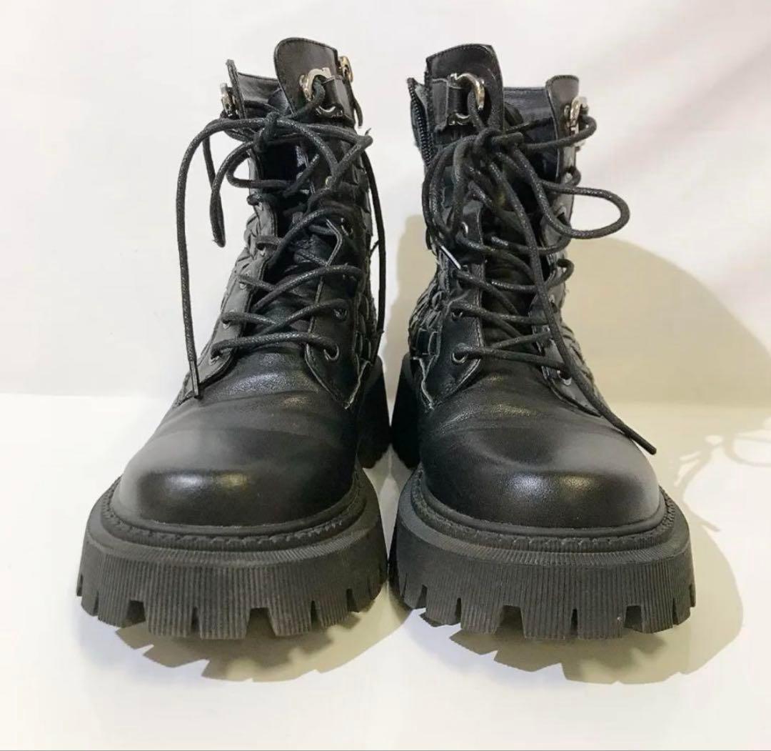 最終価格 BOTTEGA VENETA レザーブーツ ショートブーツ 厚底