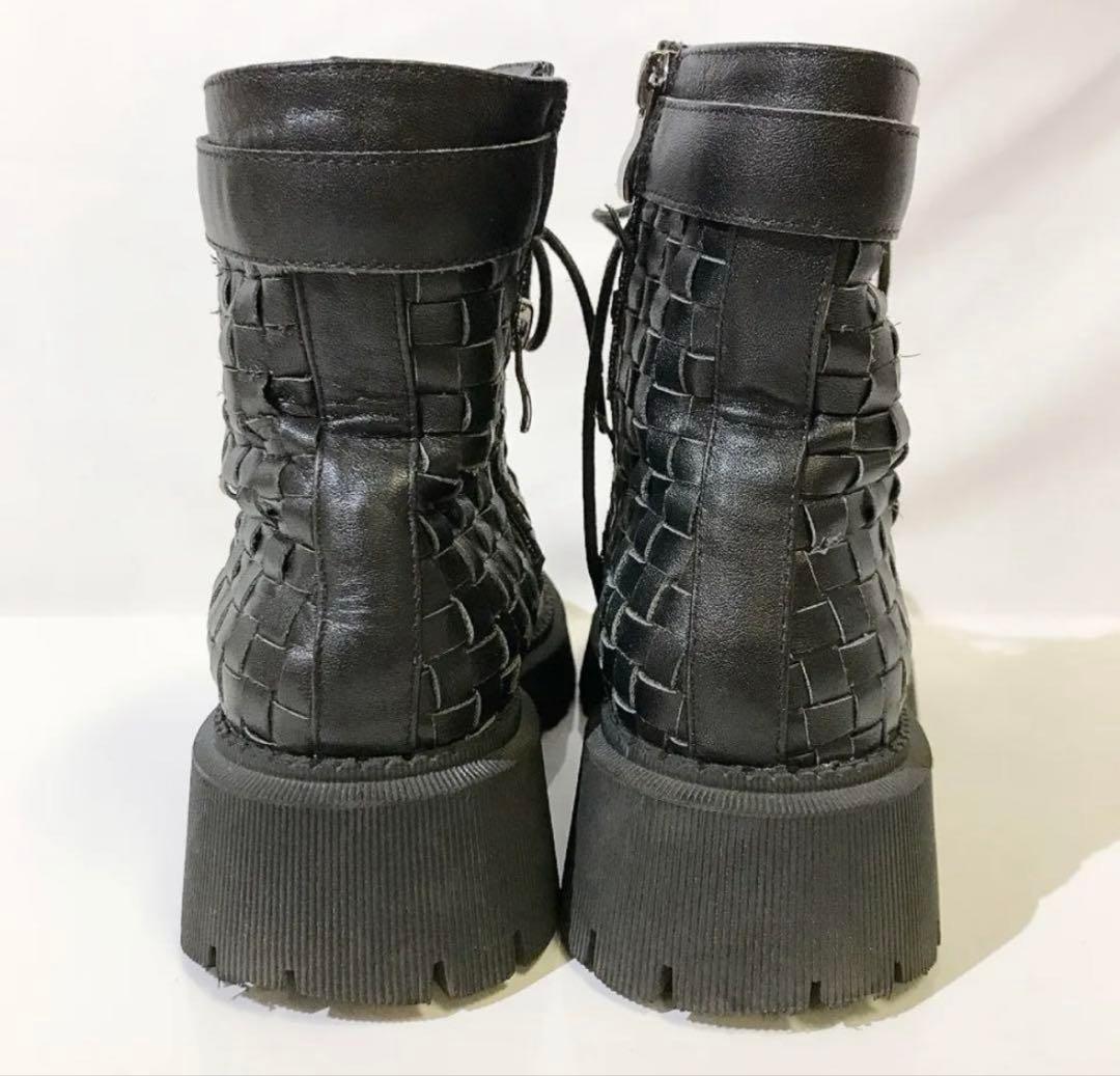 最終価格 BOTTEGA VENETA レザーブーツ ショートブーツ 厚底