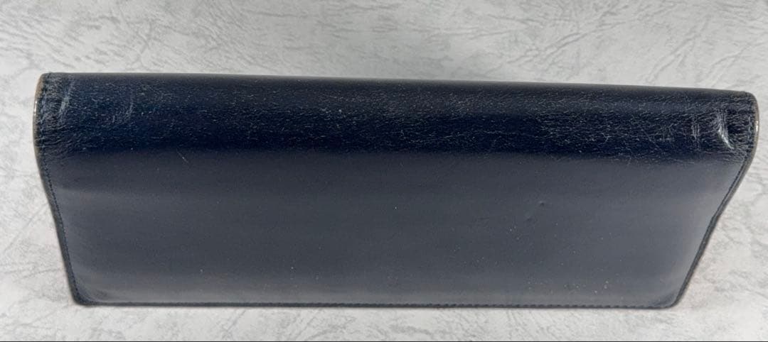 GANZO ブライドルレザー ネイビー 長財布 ケース セット