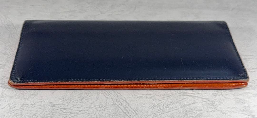 GANZO ブライドルレザー ネイビー 長財布 ケース セット