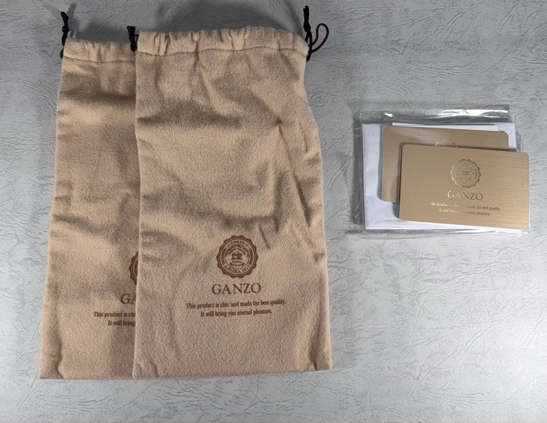 GANZO ブライドルレザー ネイビー 長財布 ケース セット