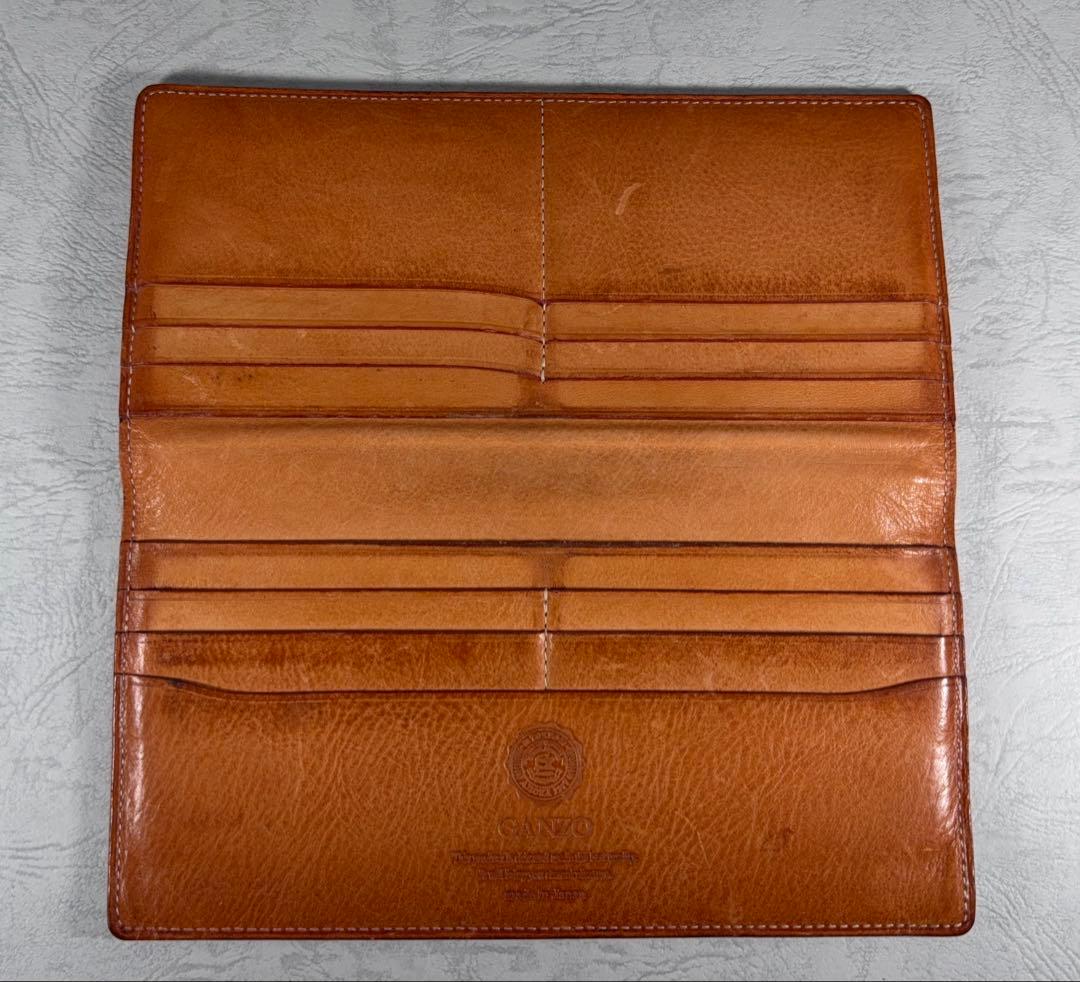 GANZO ブライドルレザー ネイビー 長財布 ケース セット