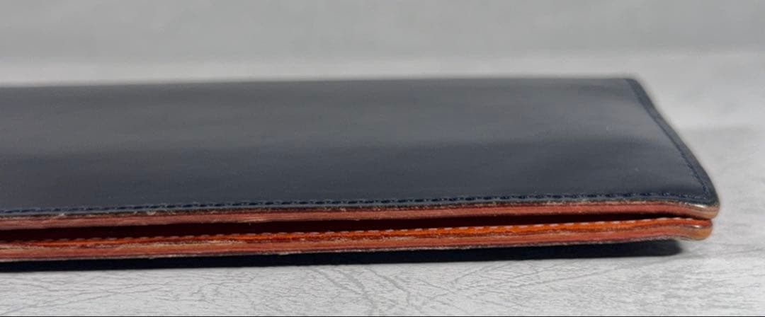 GANZO ブライドルレザー ネイビー 長財布 ケース セット