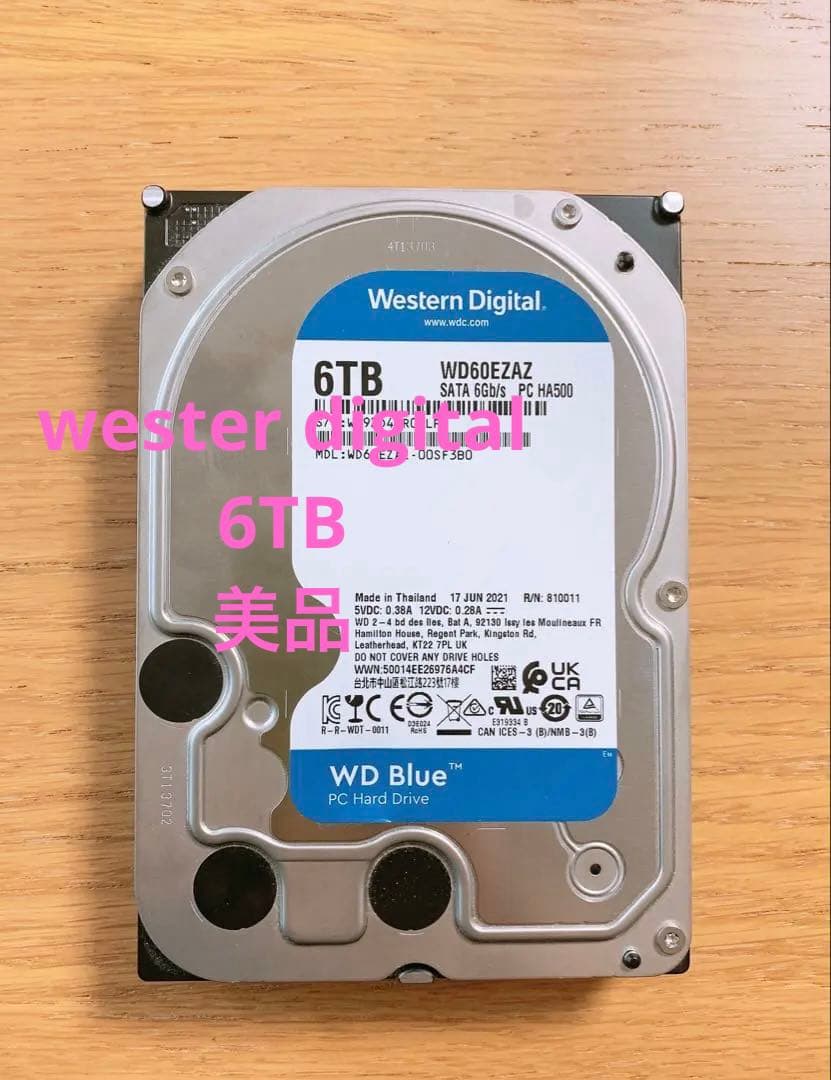 内蔵型ハードディスクドライブ Western Digital WD60EZAZ 6TB WD Blue HDD