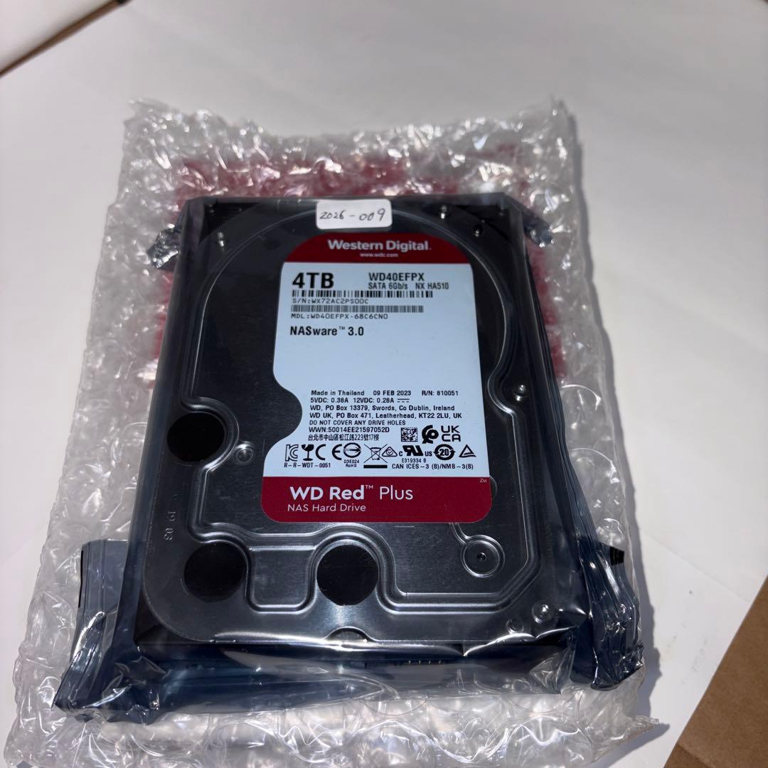 WD Red Plus 4TB NAS用ハードディスク　WD40EFPX