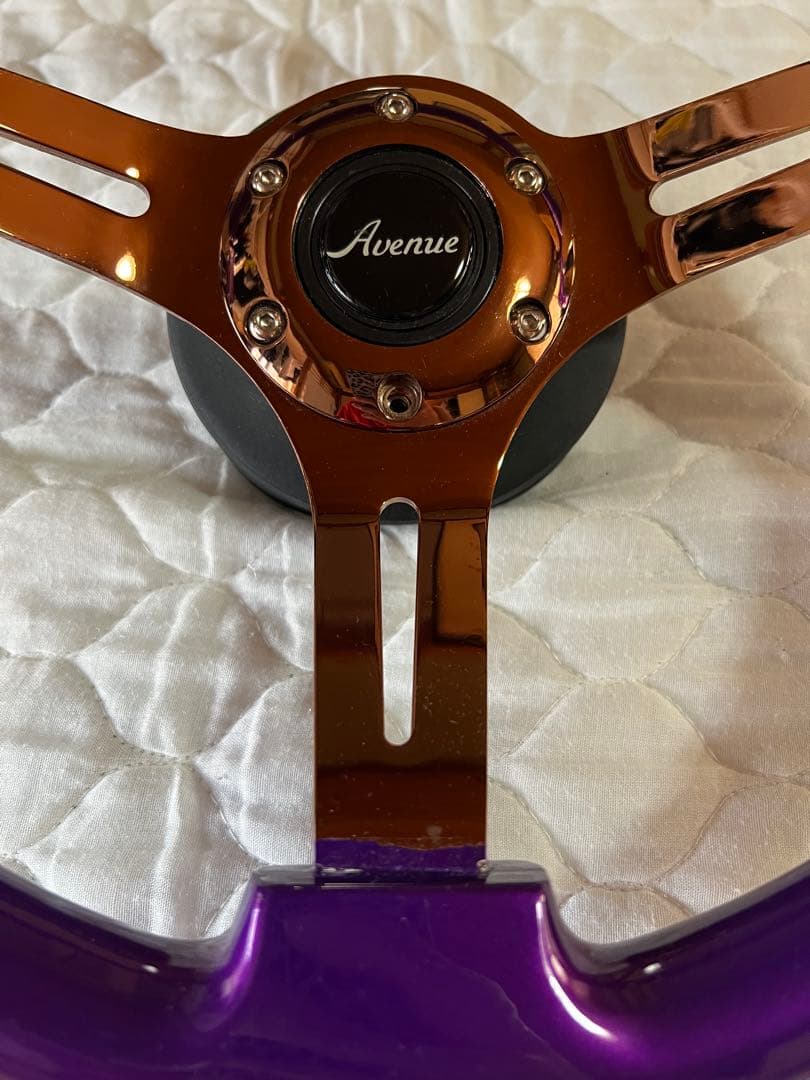 アベニュー パープルｘブロンズ　ステアリング ワークスベル ショートボス付き