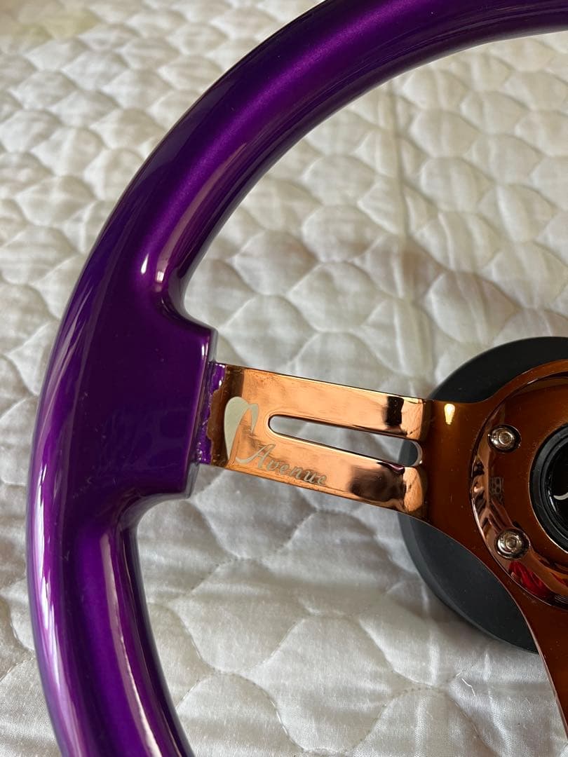 アベニュー パープルｘブロンズ　ステアリング ワークスベル ショートボス付き