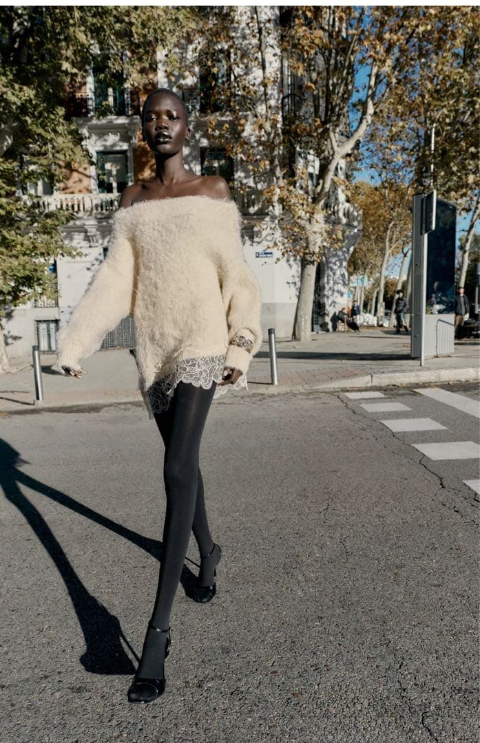 ZARA レースコンビニットセーター Sサイズ