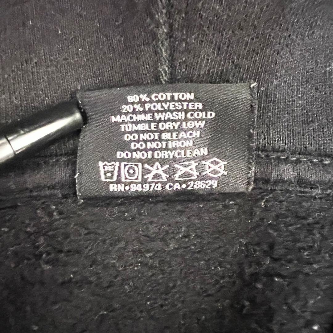 『超人気』　ステューシー　パーカー　パイル刺繍ロゴ　アーチロゴ　ブラック　【L】