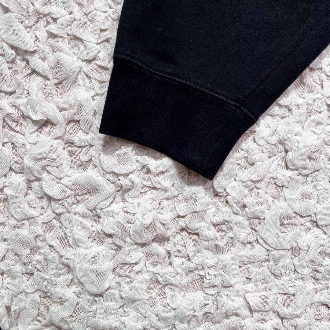 『超人気』　ステューシー　パーカー　パイル刺繍ロゴ　アーチロゴ　ブラック　【L】