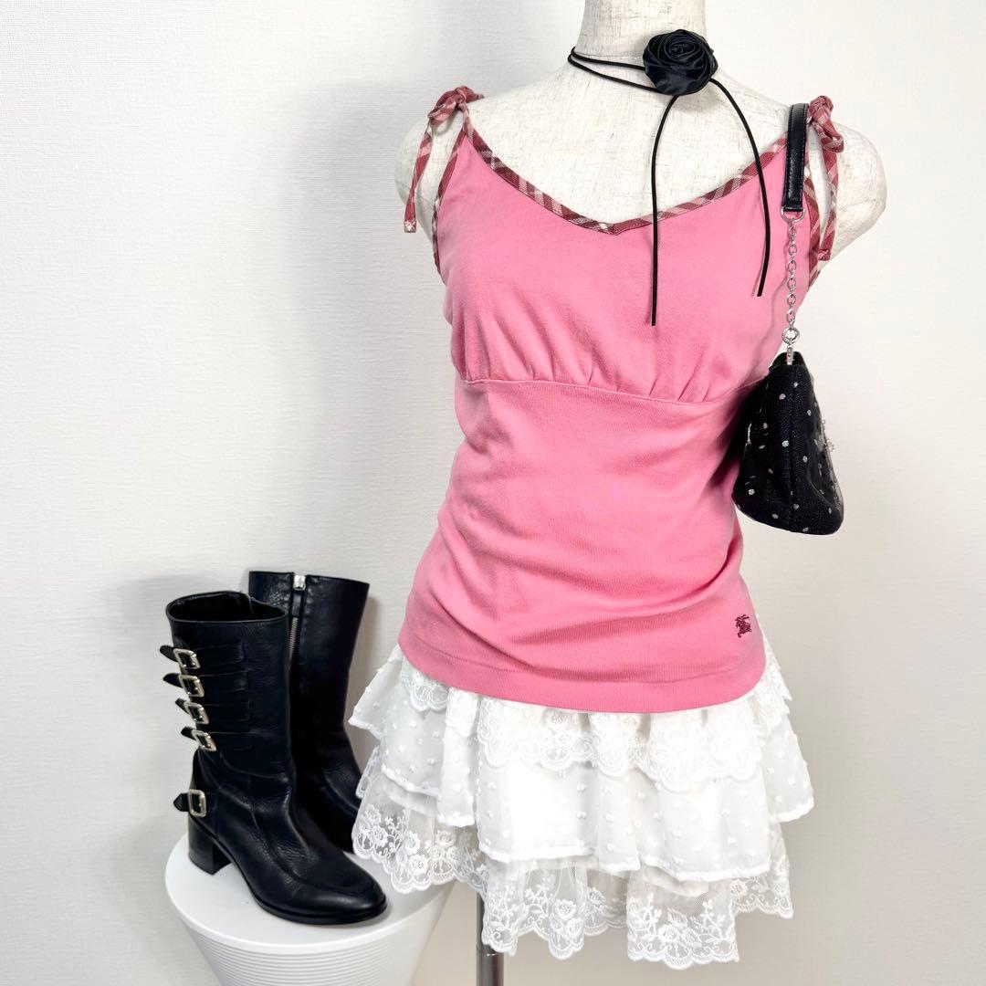 y2k❤️ BURBERRY BLUE LABEL パイピング キャミソール