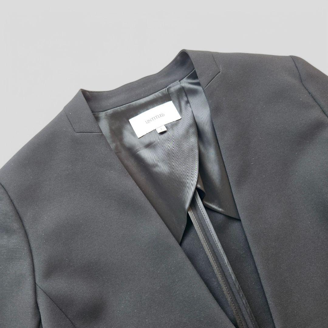 アンタイトル 洗える♪ 高年式 現行 セットアップ パンツスーツ ノーラペル 黒