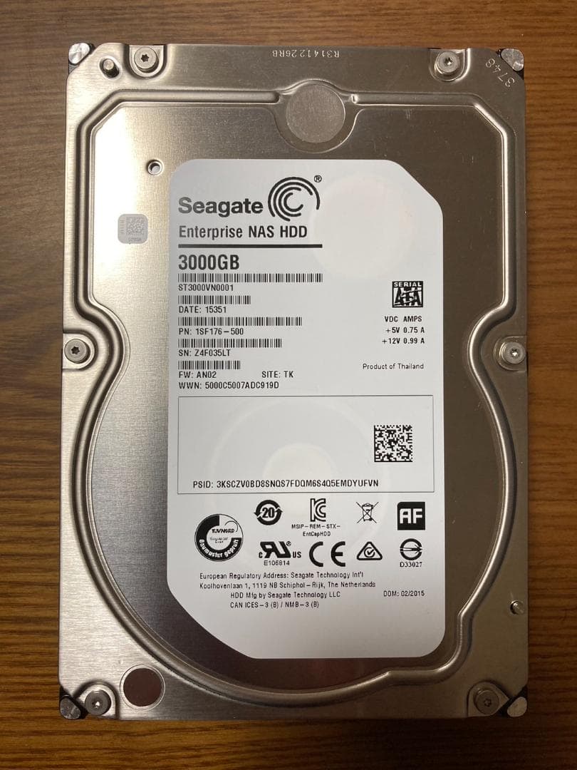 Seagate ST3000VN0001（HDD 3.5インチ 3TB）