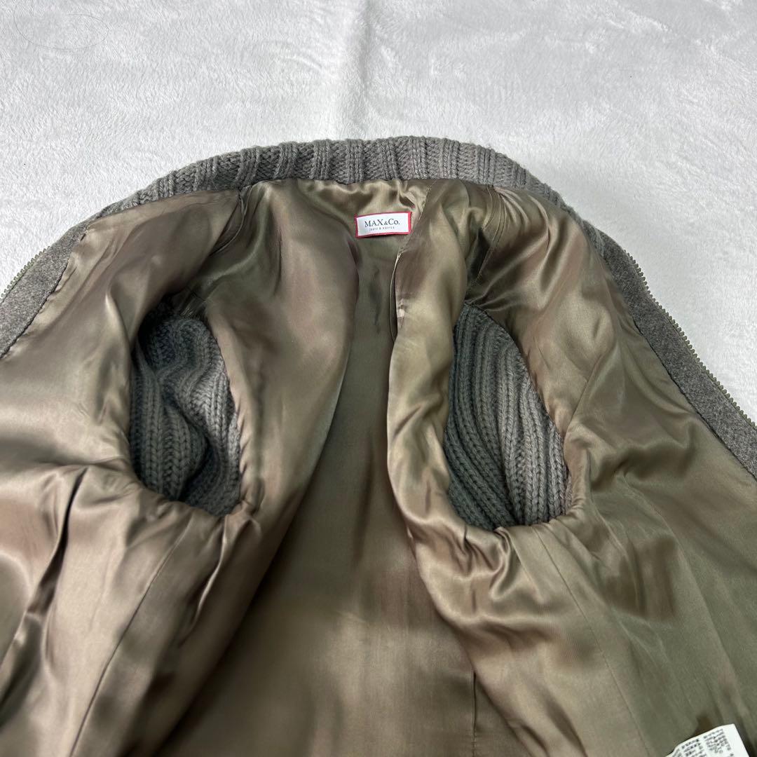 良品✨マックスアンドコー　切り替えニット モヘア　ジャケット　羽織り　グレー