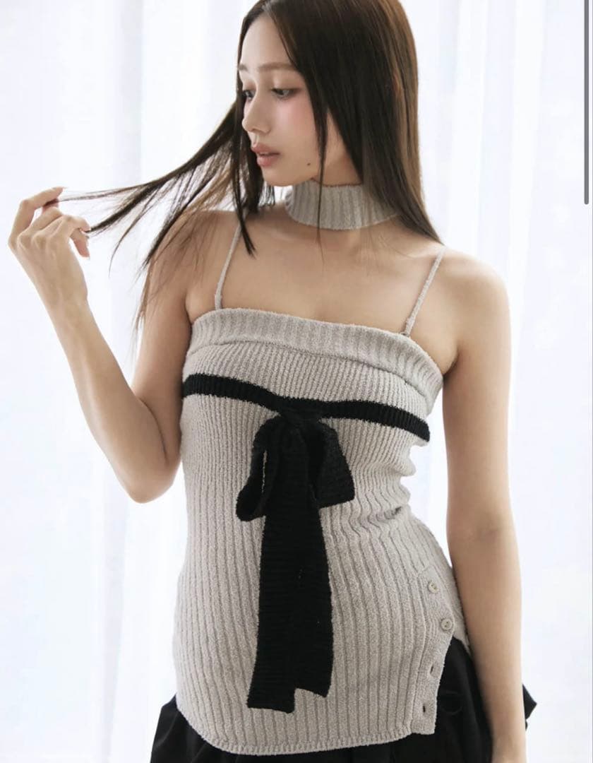 トップス Candice ribbon bare tops andmary