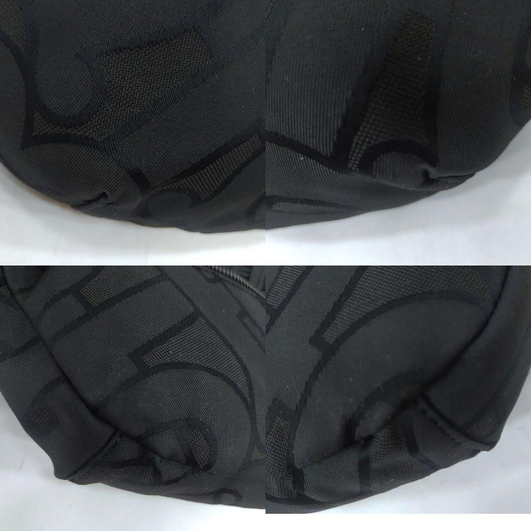 バーバリー ボディバッグ ウエストポーチ レザー×ナイロン TB総柄 黒