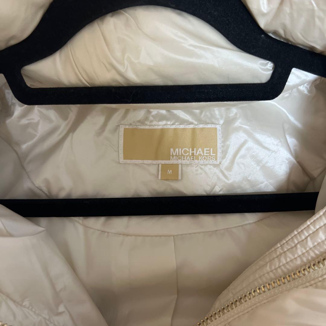 MICHEAL KORS アイボリー ダウンジャケット フード付き