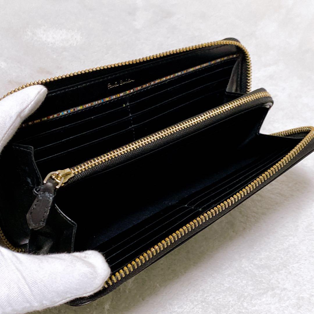 PaulSmithポールスミス　ラウンドジップ長財布　ラビット　ブラック　レザー