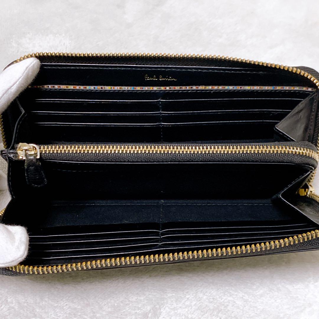 PaulSmithポールスミス　ラウンドジップ長財布　ラビット　ブラック　レザー