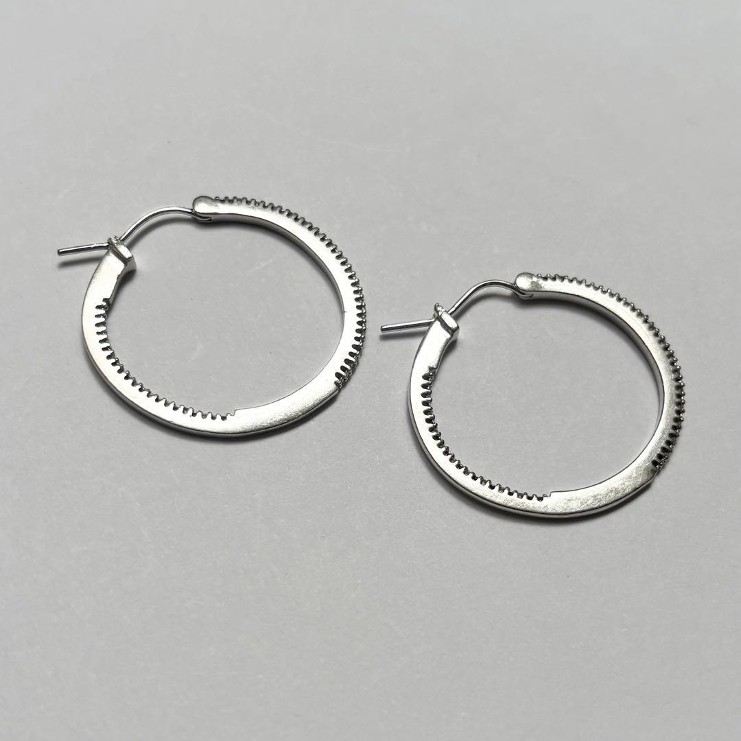 ナバホ シルバー925 ヴィンテージ デザインフープ ピアス