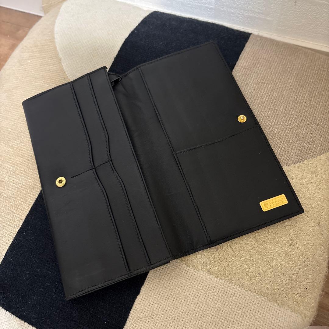 GUCCI グッチ　長財布　インターロッキング　ブラック