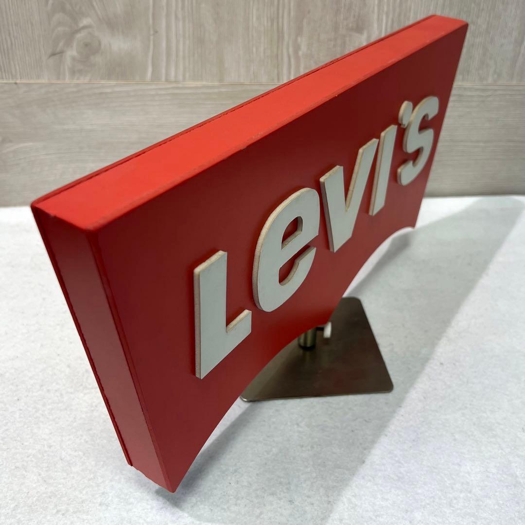 Levi's ロゴサイン 赤 回転式 リーバイス 看板 レア 非売品