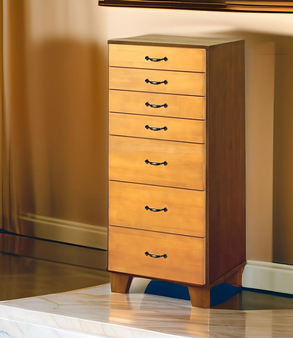 天然木パイン・A4サイズ・ツートン多段チェスト7段選べる取っ手