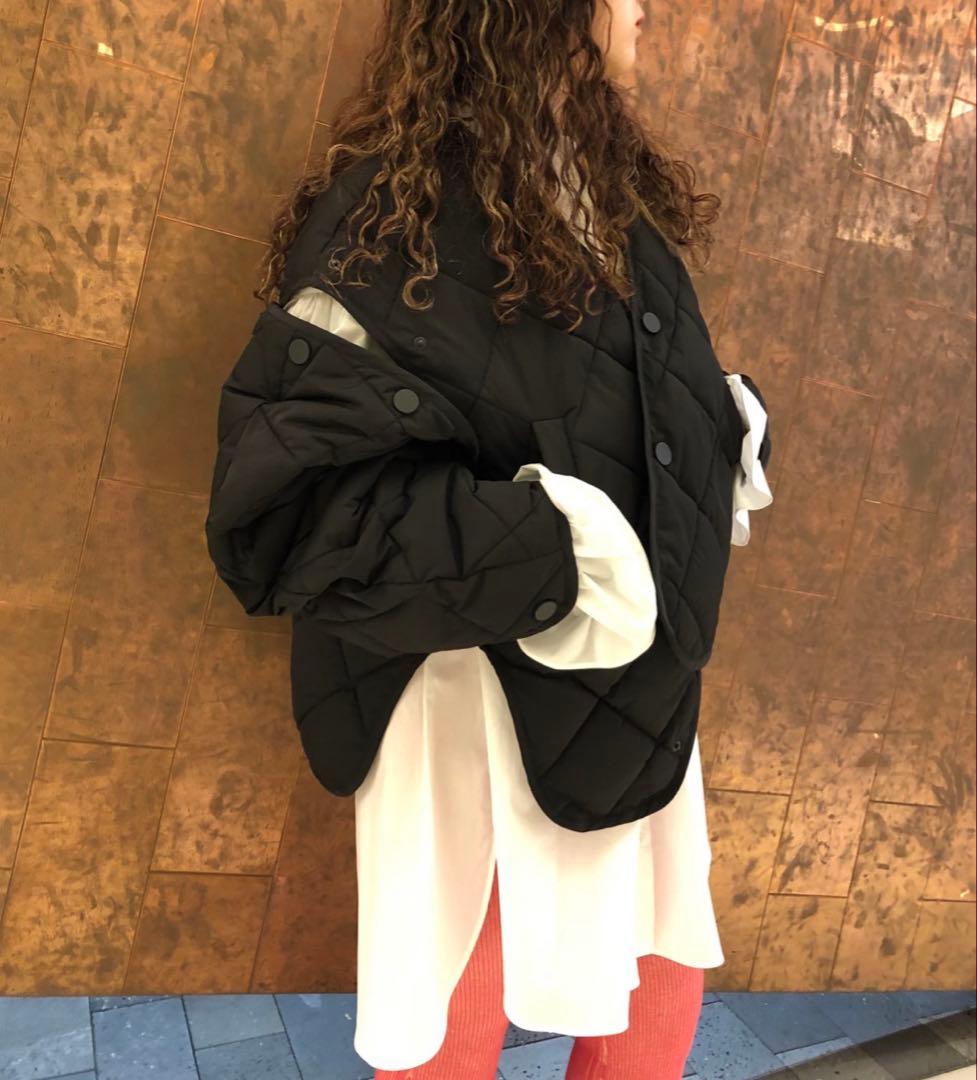 ENFOLD ブラック キルティング ダウンジャケット ベスト エンフォルド