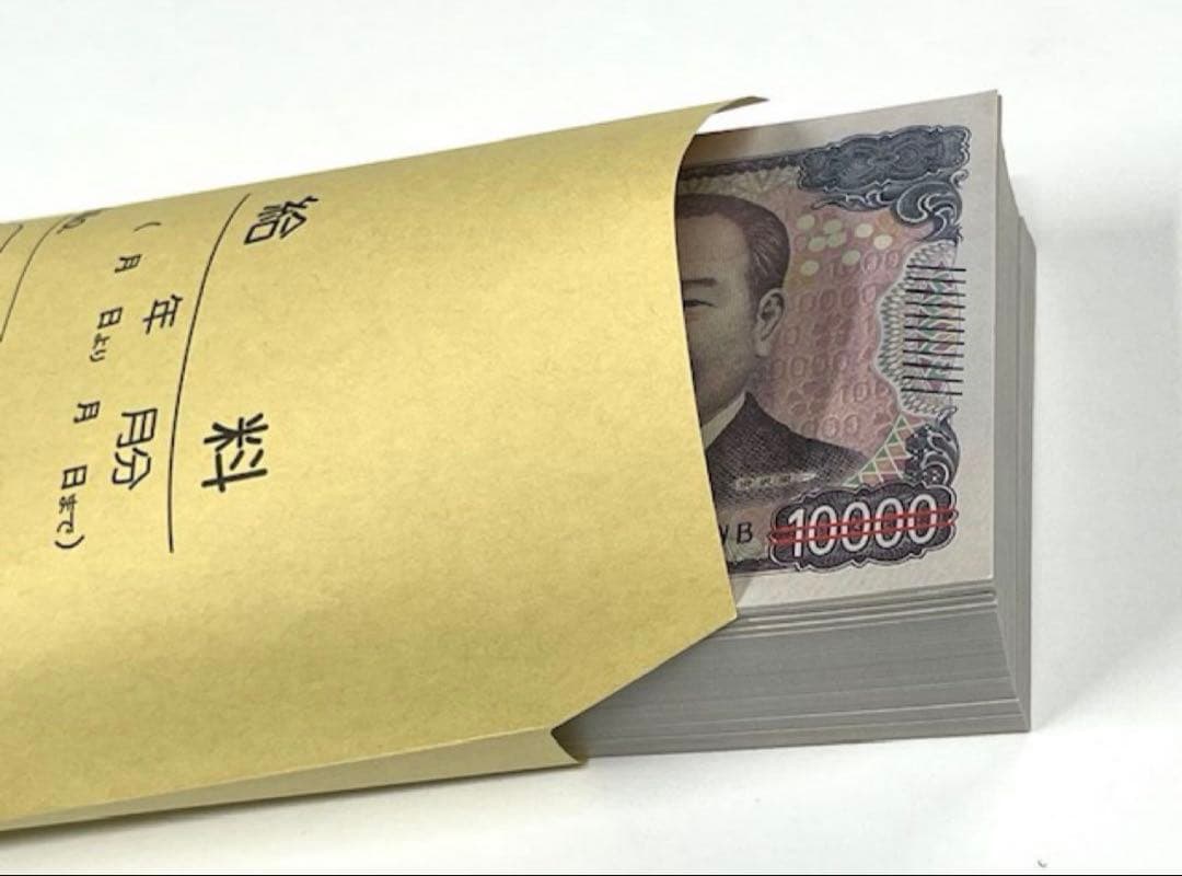 ダミー紙幣100万円札束　100枚すべて印刷　金融機関共通帯封　3束　新品