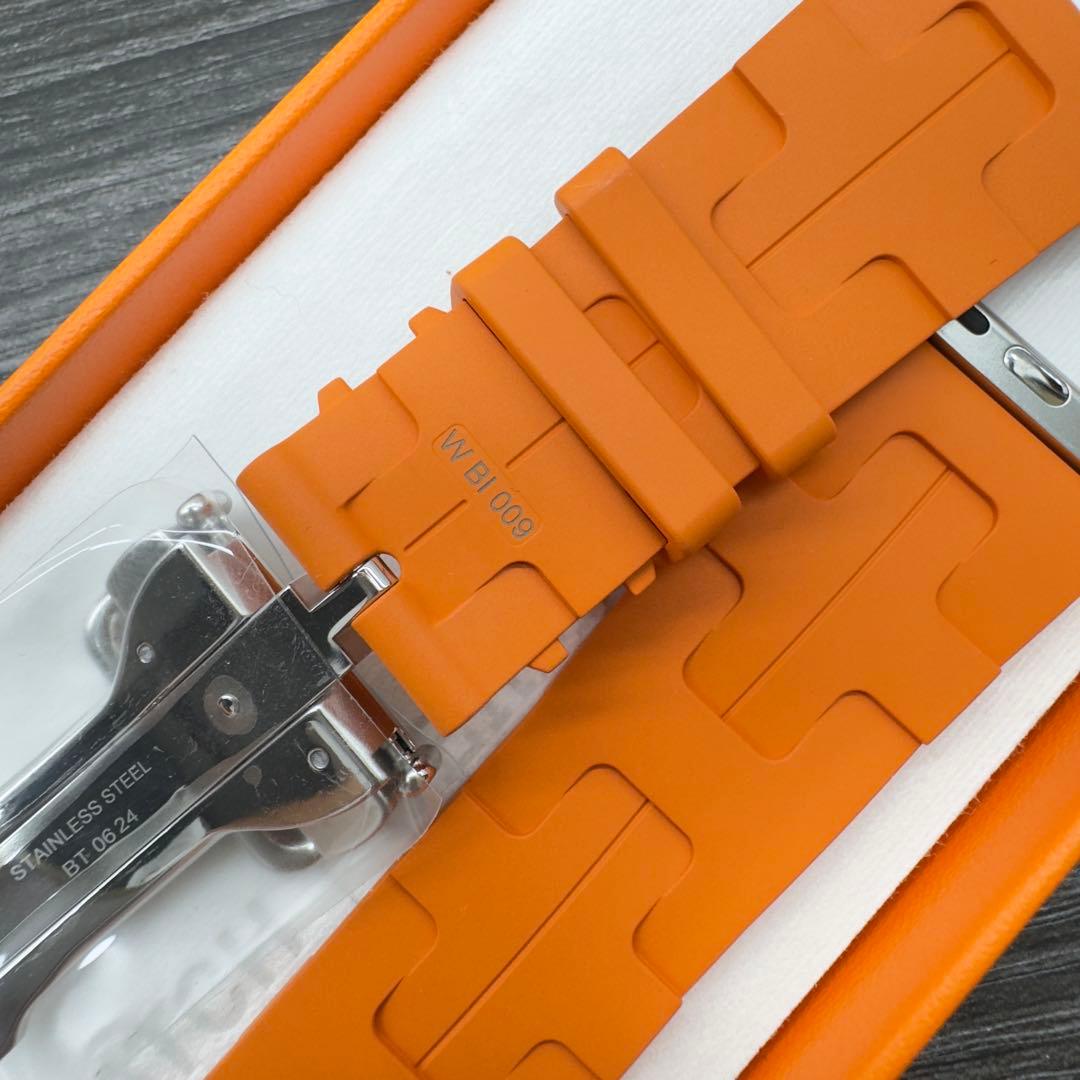 2727 ほぼ未使用　Apple Watch エルメス　キリム　オレンジ　ラバー