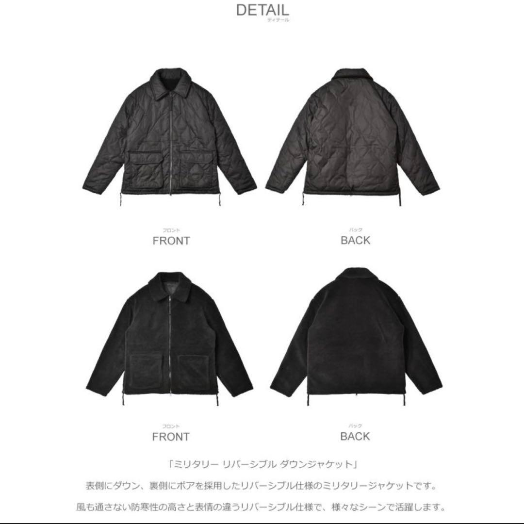 TAION タイオン　ミリタリー　リバーシブル　ダウンジャケット　ボア　ブラック