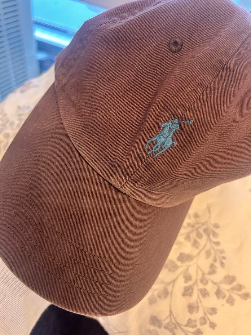 POLO 刺繍ブラウンキャップ