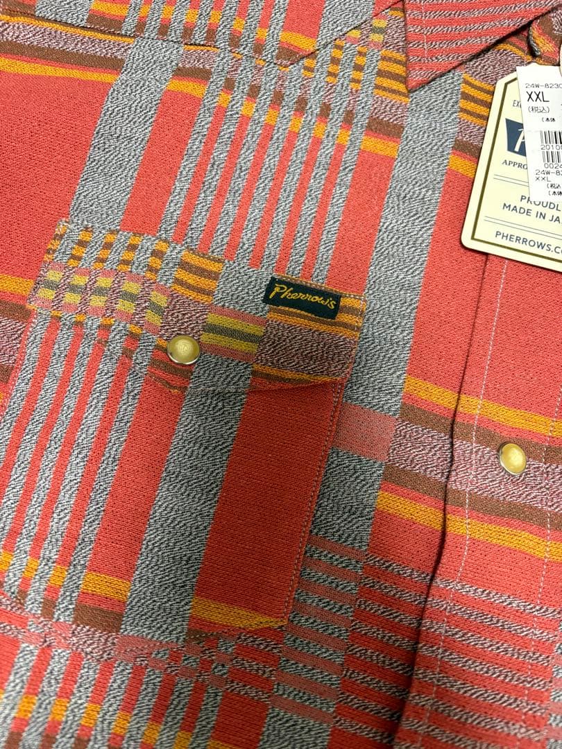 PHERROW'S フェローズ ブランケットチェックウエスタンシャツサイズ44