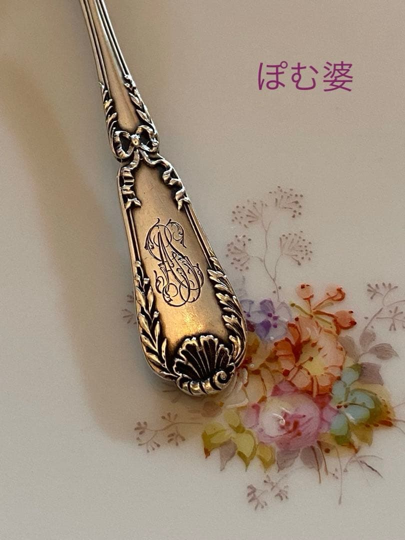 【フランス／ピュイフォルカ】純銀／コーヒースプーン「ポンパドール」