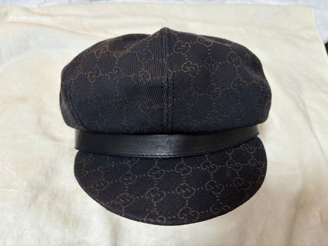 Gucci ブラック キャスケット GG柄 Mサイズ