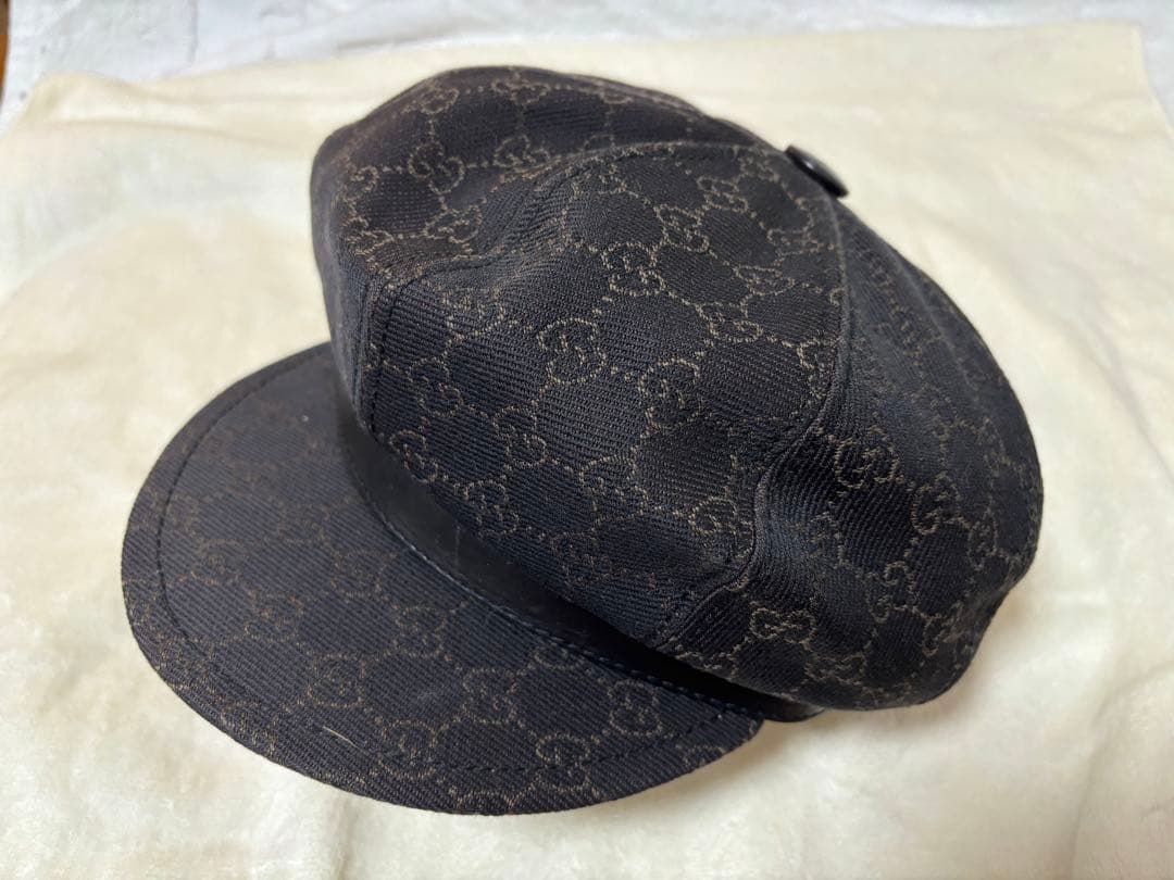 Gucci ブラック キャスケット GG柄 Mサイズ