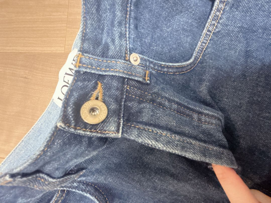 LOEWE ハイウェスト　バイカラーデニムパンツ