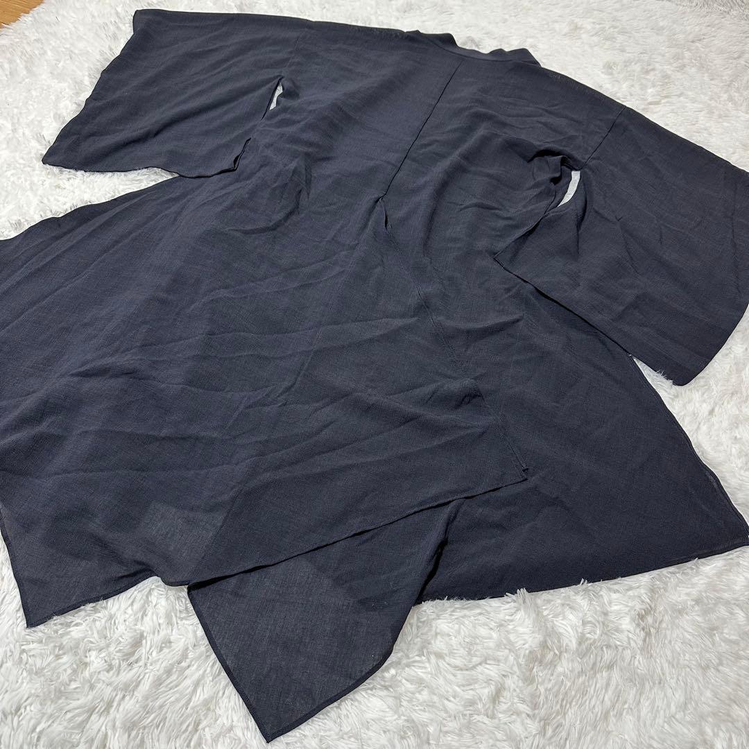 ハザマ 揺方 2018ss 帯 ブラック イエロー トリアセテート 黒 無地