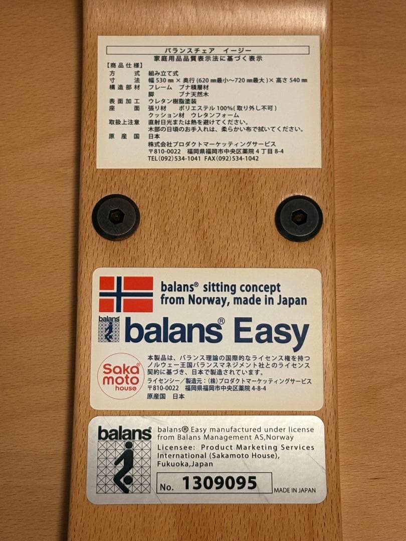 【正規品】美品バランスチェア　イージー(カバー付き)