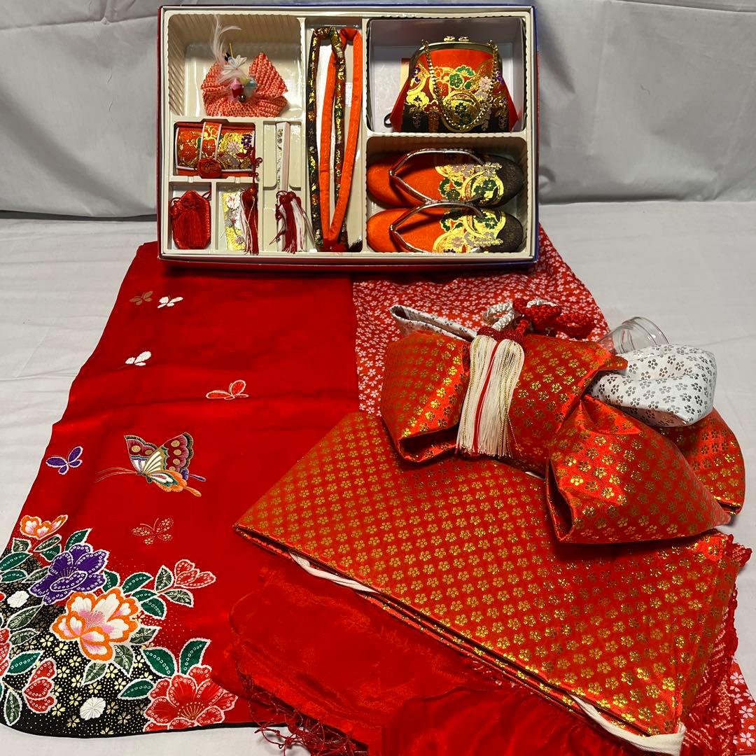 ぴ*ろ様 2-上　七五三　お正月　女の子　着物　7歳　１4点セット