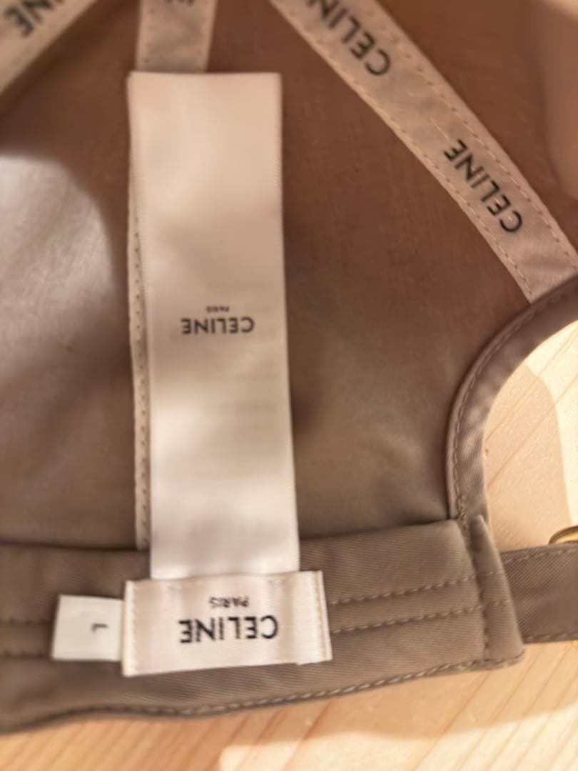 CELINE セリーヌ キャップ グレージュ Lサイズ