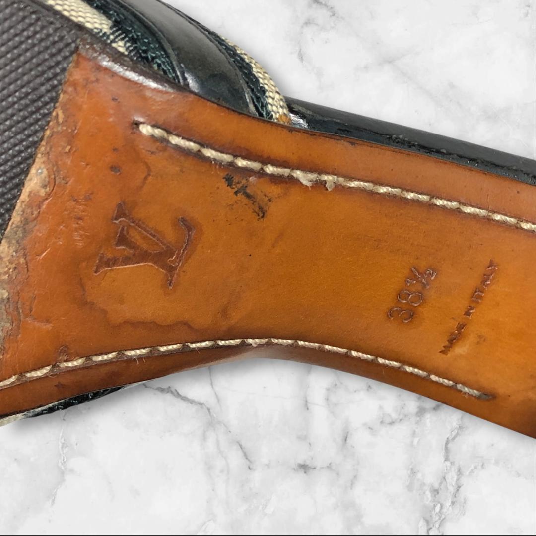 ルイヴィトン 靴 24.5cm モノグラムミニ ミュール パンプス サンダル